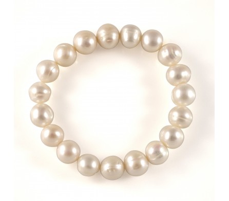 Bracelet perles blanches