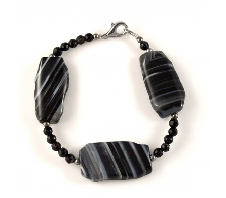 Bracelet agate noire