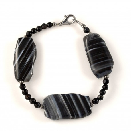 Bracelet agate noire