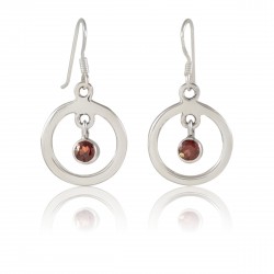 Boucles argent et grenat