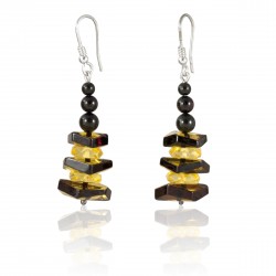 Boucles ambre noir et jaune