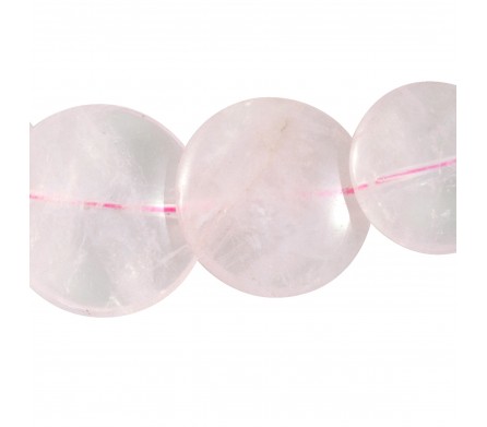 Collier disques quartz rose