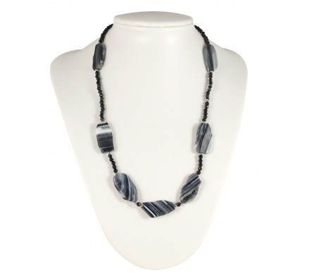 Collier agate noire