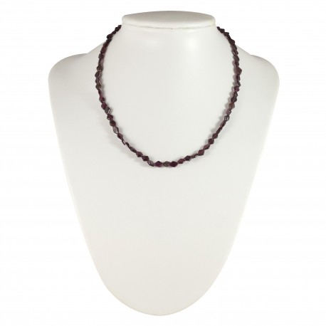 Collier perles losange en grenat