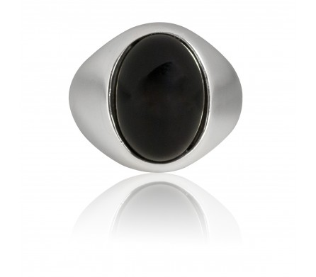 Bague cabochon onyx, T54, 56, 58