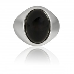 Bague cabochon onyx, T54, 56, 58