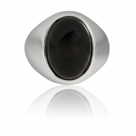 Bague cabochon onyx, T54, 56, 58