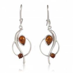 Boucles ambre sur cercle d'argent