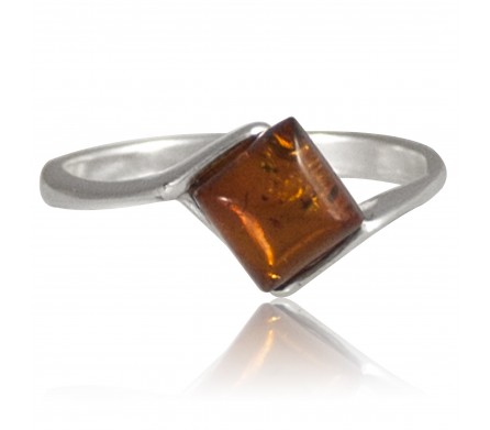 Bague ambre carré, T52, 54, 56