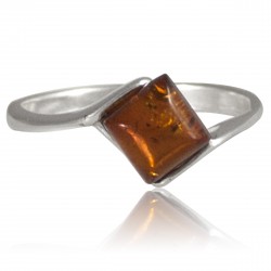 Bague ambre carré, T52, 54, 56