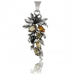 Pendentif ambre grappe