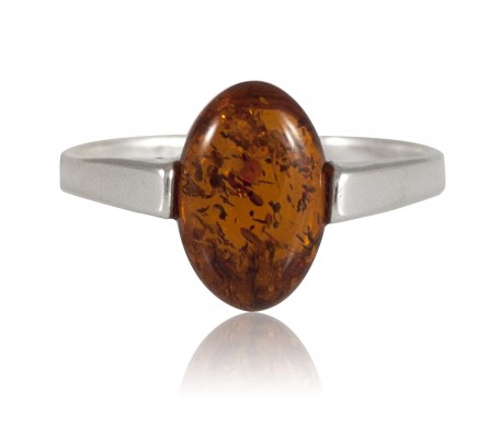 Bague ambre cognac, T54, 56, 58