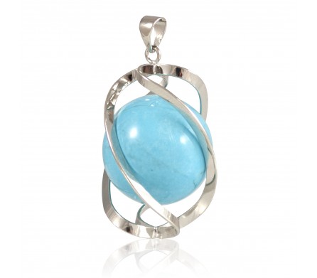 Pendentif Pierre, spirale de Turquoise