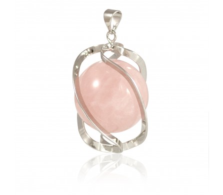 Pendentif spirale quartz rose