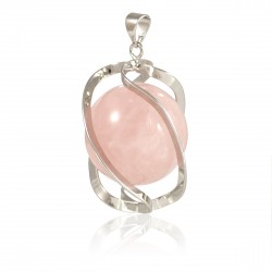 Pendentif spirale quartz rose