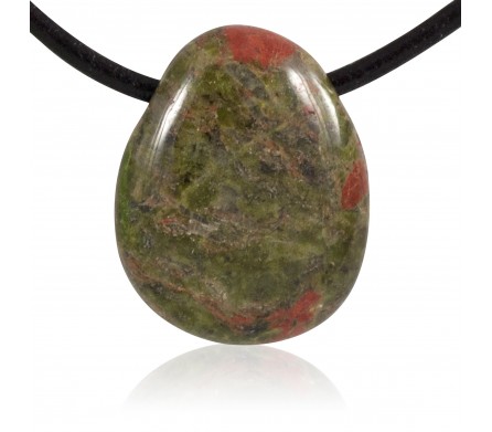 Pendentif Pierre roulée, Unakite