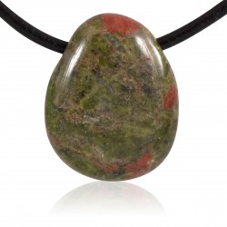 Pendentif Pierre roulée, Unakite