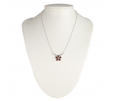 Collier Ambre cognac Tyffanie, Argent 925