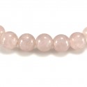 Bracelet Quartz Rose, perles 8 mm