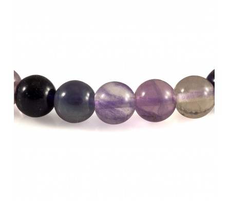 Bracelet Fluorite, perles 8 mm