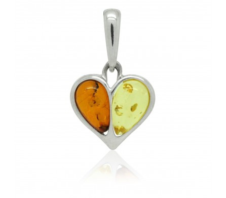 Pendentif Ambre multicolore Audrey, Argent 925