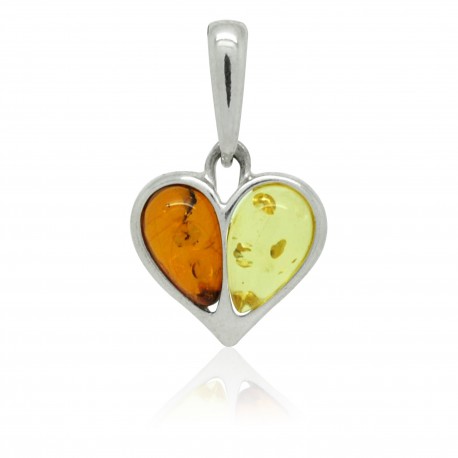 Pendentif Ambre multicolore Audrey, Argent 925