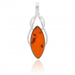 Lucie, Pendentif Ambre cognac