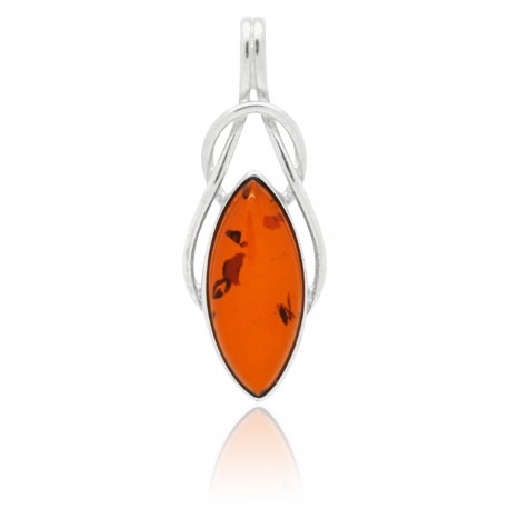 Lucie, Pendentif Ambre cognac