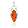 Lucie, Pendentif Ambre cognac, Argent 925