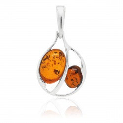 Margot, Pendentif en ambre et argent