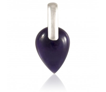 Goutte d'Améthyste, Pendentif en Pierre et Argent 925