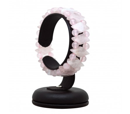 Bracelet de Pierre, losange de Quartz rose