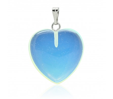 Pendentif Pierre, cœur d'opaline