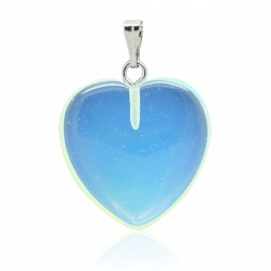 Pendentif Pierre, cœur d'opaline