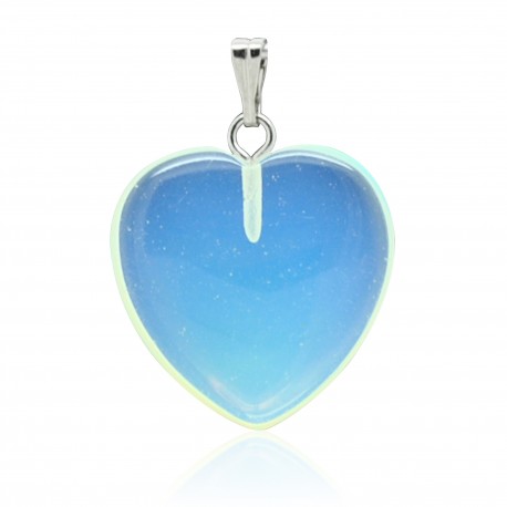 Pendentif Pierre, cœur d'opaline