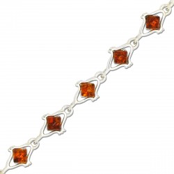 Ambre naturel et Argent, Bracelet Salma