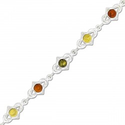 Bracelet Magalie, Ambre naturel et Argent