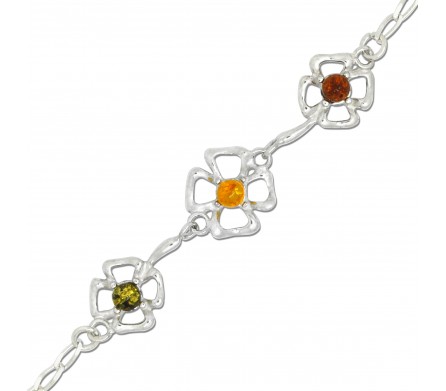 Lynda, Bracelet d'Ambre et Argent