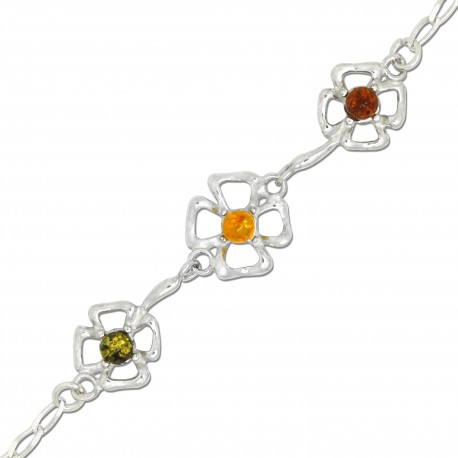 Lynda, Bracelet d'Ambre et Argent