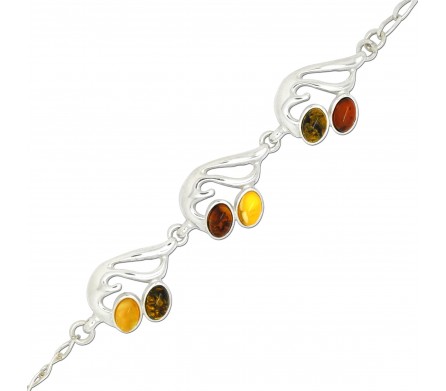 Kate, Bracelet en Ambre et Argent 