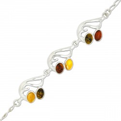 Kate, Bracelet en Ambre et Argent 