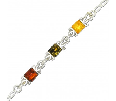 Ida, Bracelet Argent et Ambre naturel