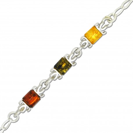 Ida, Bracelet Argent et Ambre naturel