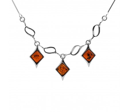 Collier en Ambre et Argent, Marion