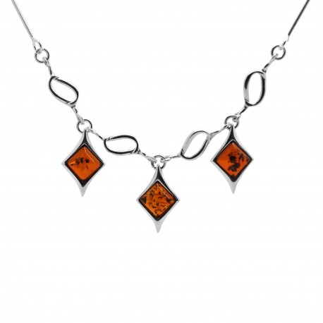 Collier en Ambre et Argent, Marion