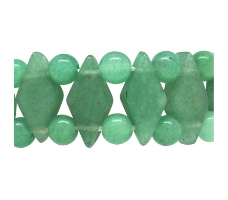 Losange d'Aventurine verte, Bracelet en Pierre