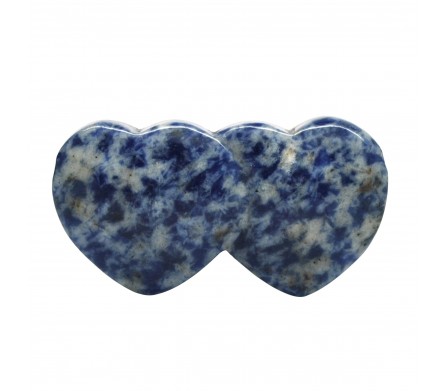 Pendentif Pierre, double cœur de Sodalite