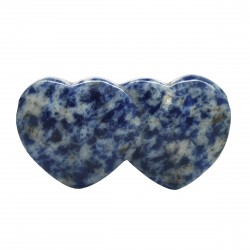 Pendentif Pierre, double cœur de Sodalite