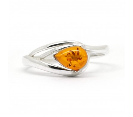 Bague Ambre citrine et Argent, Mathilde