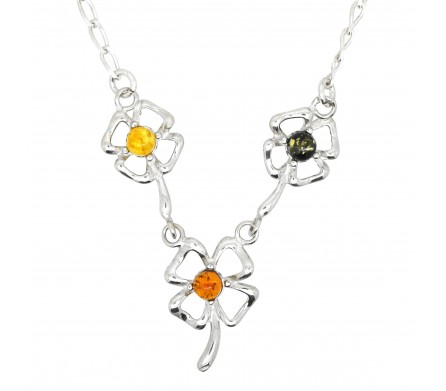 Collier en Ambre et Argent, Tea